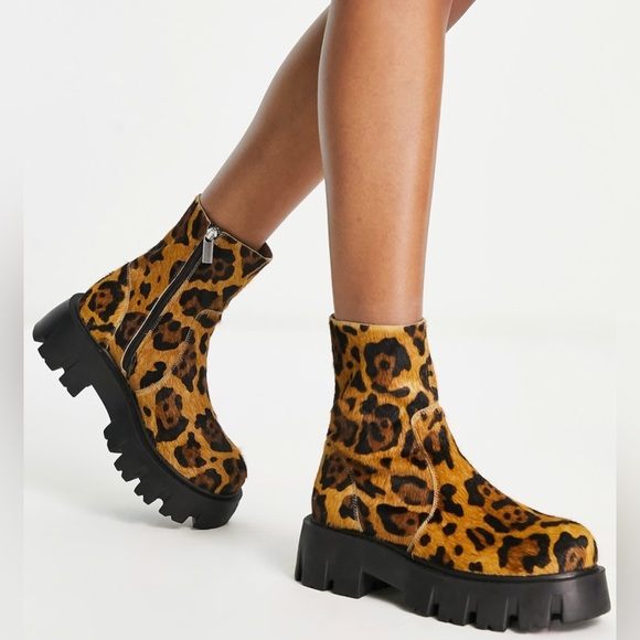 ASOS Leopard Print Platform Boots - Picture 12 of 14